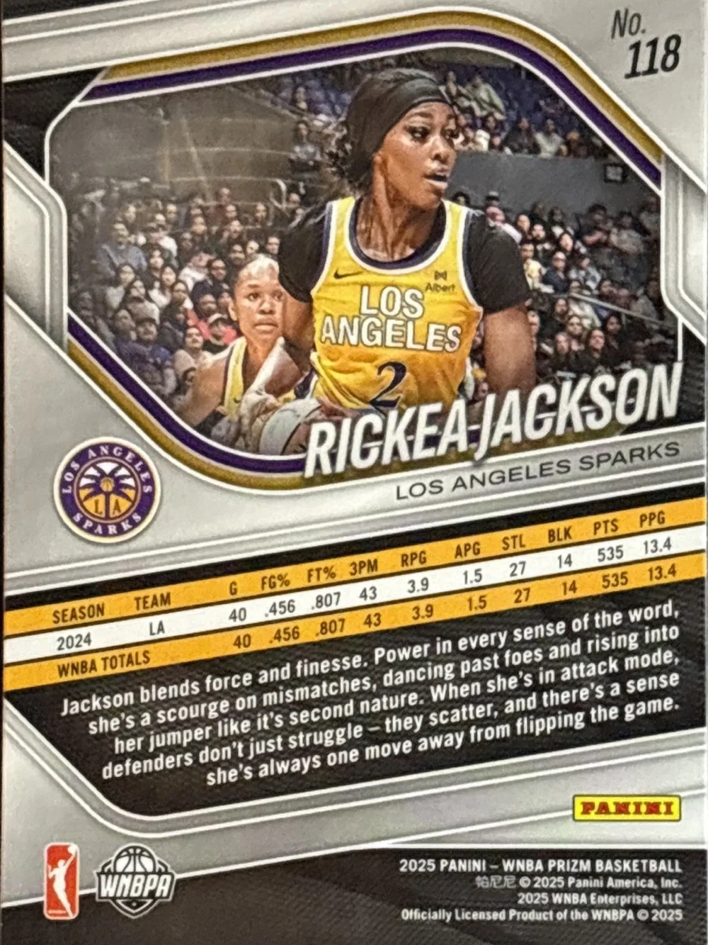 Panini Prizm Rickea Jackson - Los Angeles Sparks Basketball Card